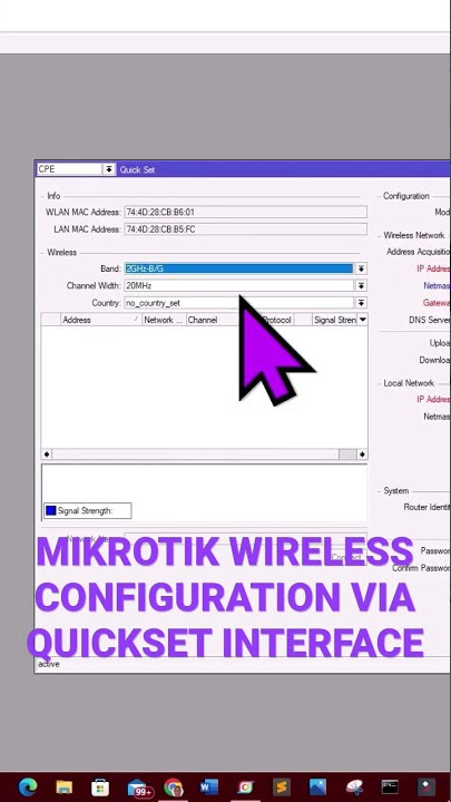 MikroTik Wireless Configuration through Quickset