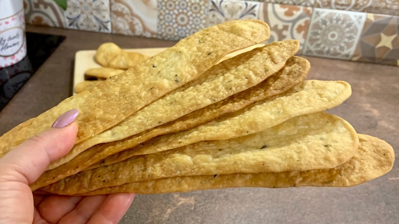 Най-лесни, най-бързи и най-вкусни гризини / Самые простые и вкусные хлебцы  ( сухарики)