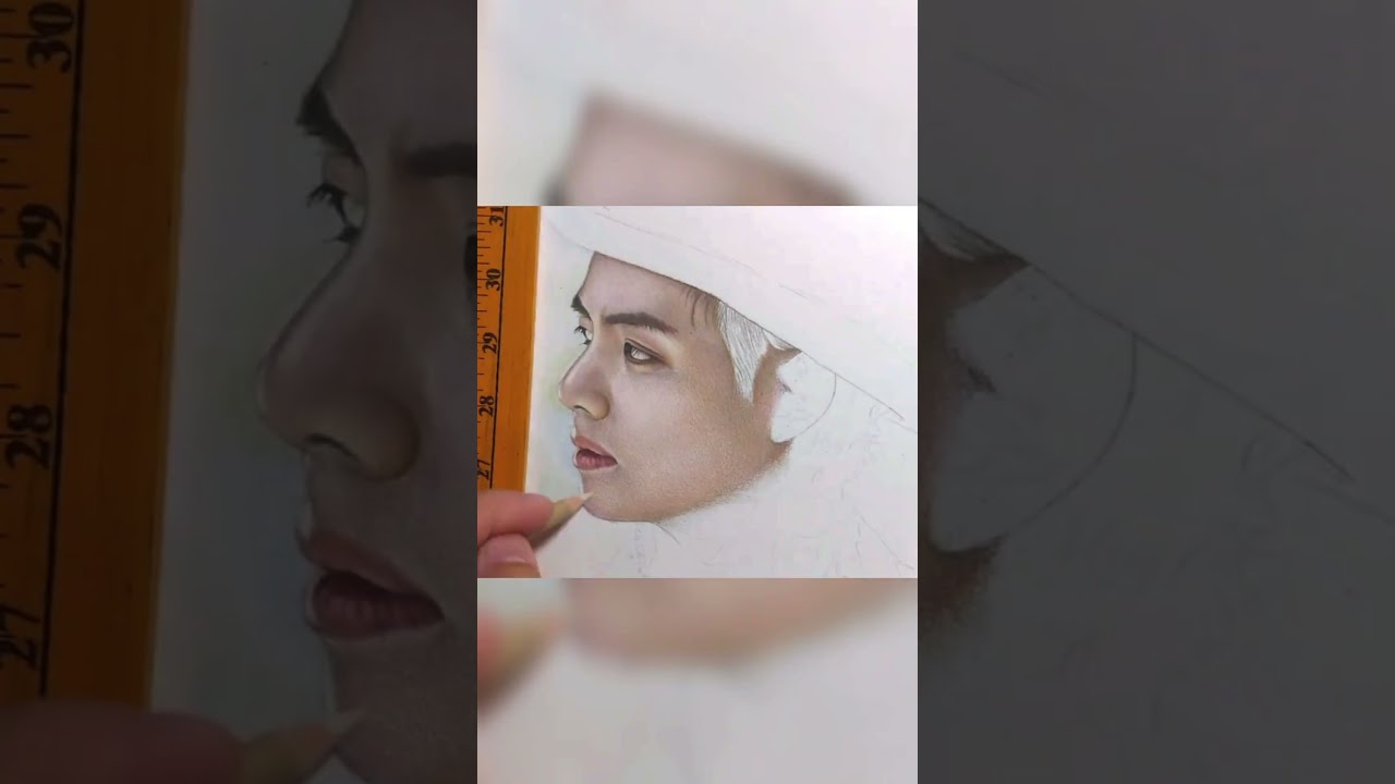 Smooth Blending! Colored Pencil Realistic Drawing (BTS V)