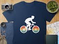 Bicycle Shirt - Retro Cyclist Silhouette Sunset Design, Bike Rider Unisex & Women's T-Shirt, Mug