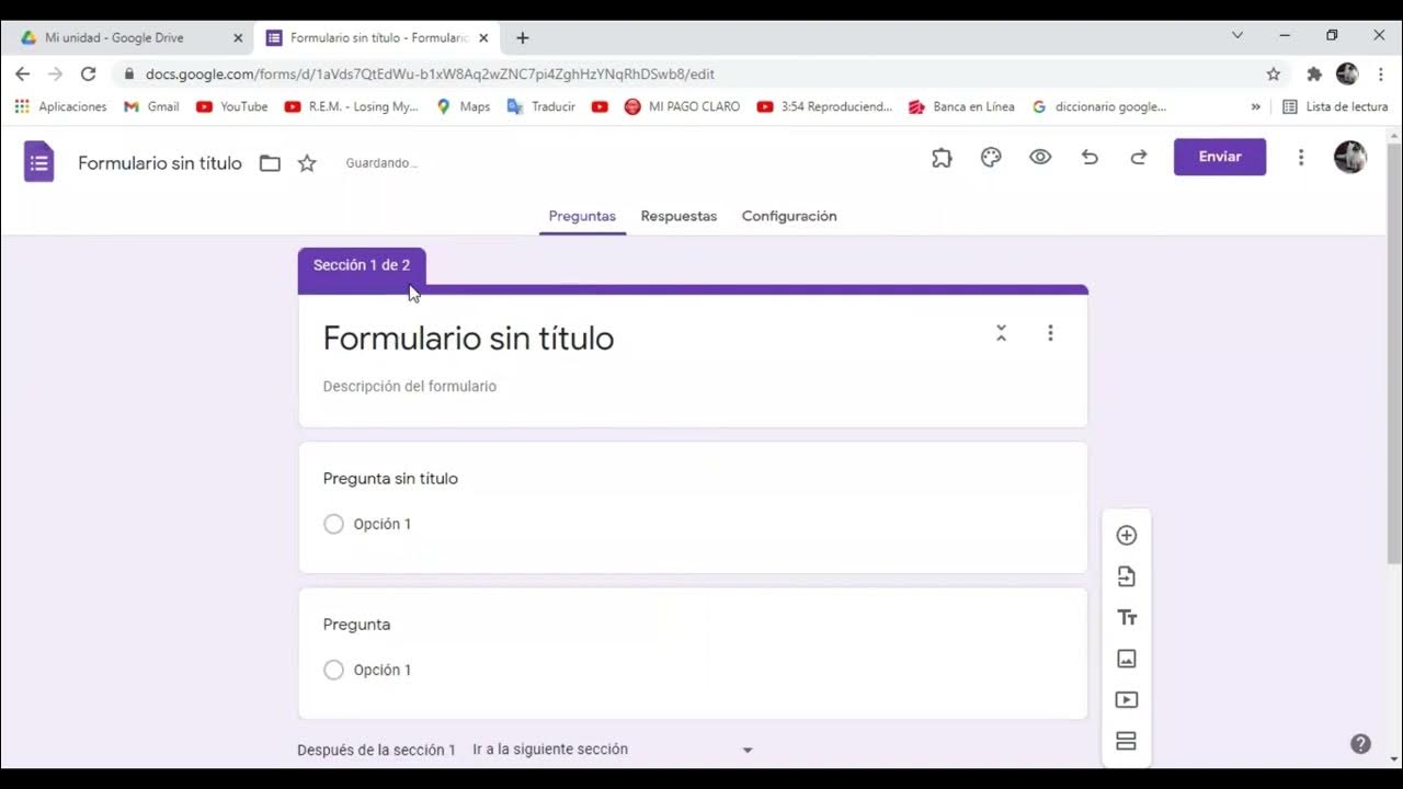 Crear formulario de google youtube