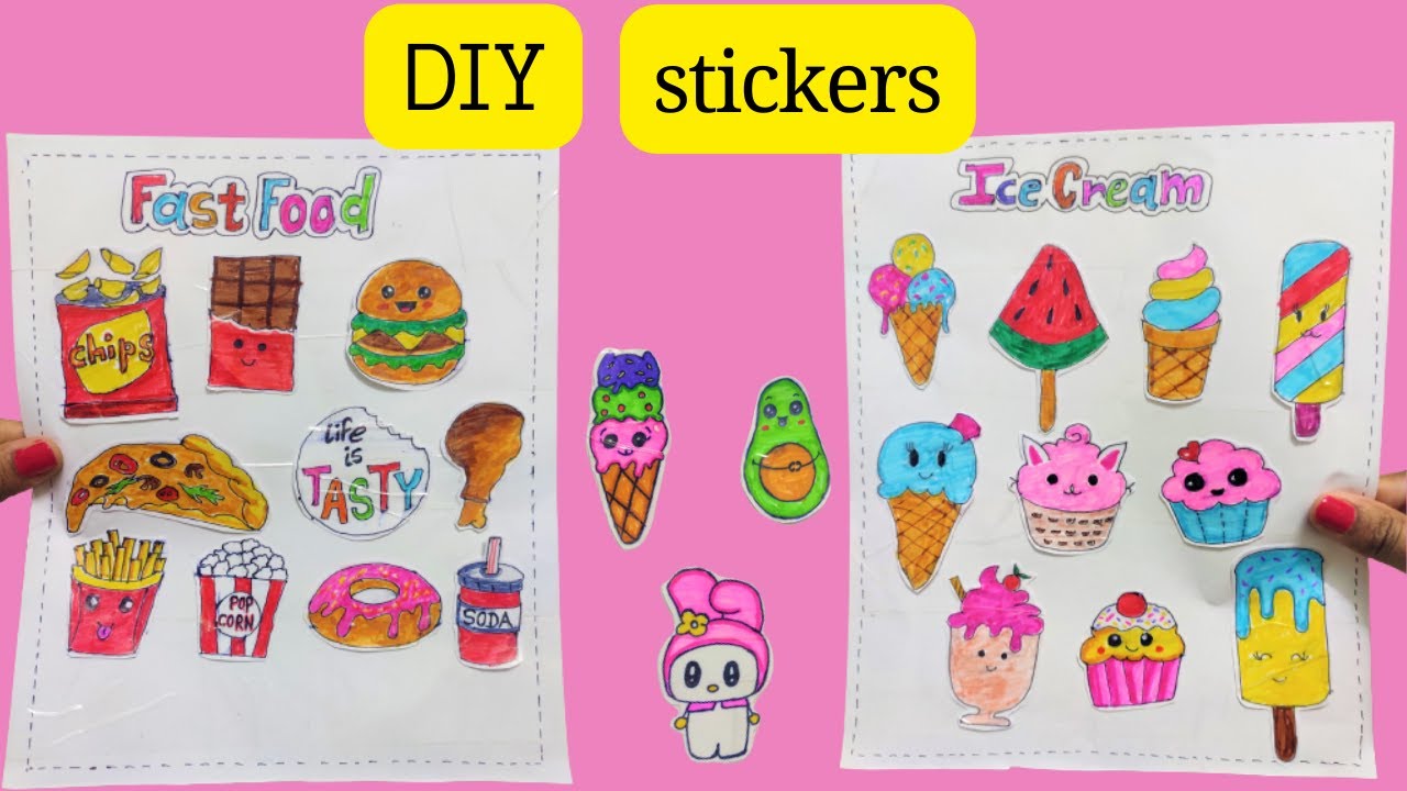How to make stickers at home, Make stickers without sticker paper, diy paper  stickers