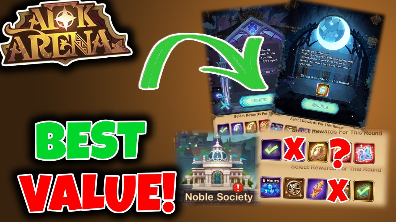 Noble Society Rewards Value - Regal Rewards, Twisted Bounties, Champions of  Esperia//AFK ARENA Guide 