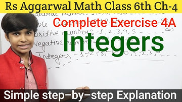 rs aggarwal Solution Class 6 chapter 4 Exercise 4A | Integers basic math glory | math wali | integer