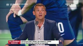 Les Bleus genoux à terre avant France-Allemagne : 