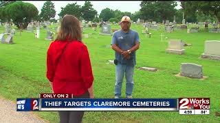 Thieves target Claremore cemeteries