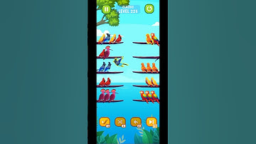 Bird sort color puzzle level 225 gameplay walkthrough solution Android gameplay #short #game