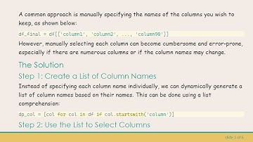 Extracting Columns Dynamically from a Pandas DataFrame