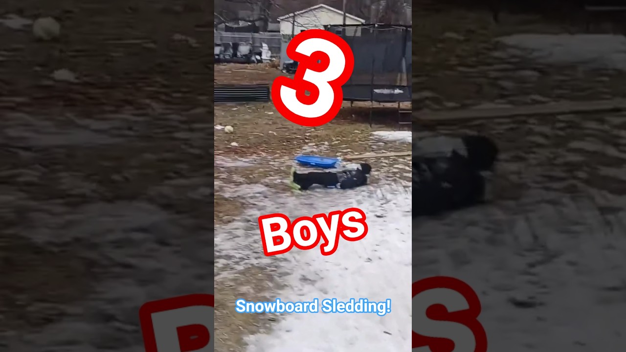3rd Day of Christmas - Snowboard Sledding With 3 Boys!! 💁&zwj;♂️💁&zwj;♂️💁&zwj;♂️❄️ #viral #viralshort #christmas