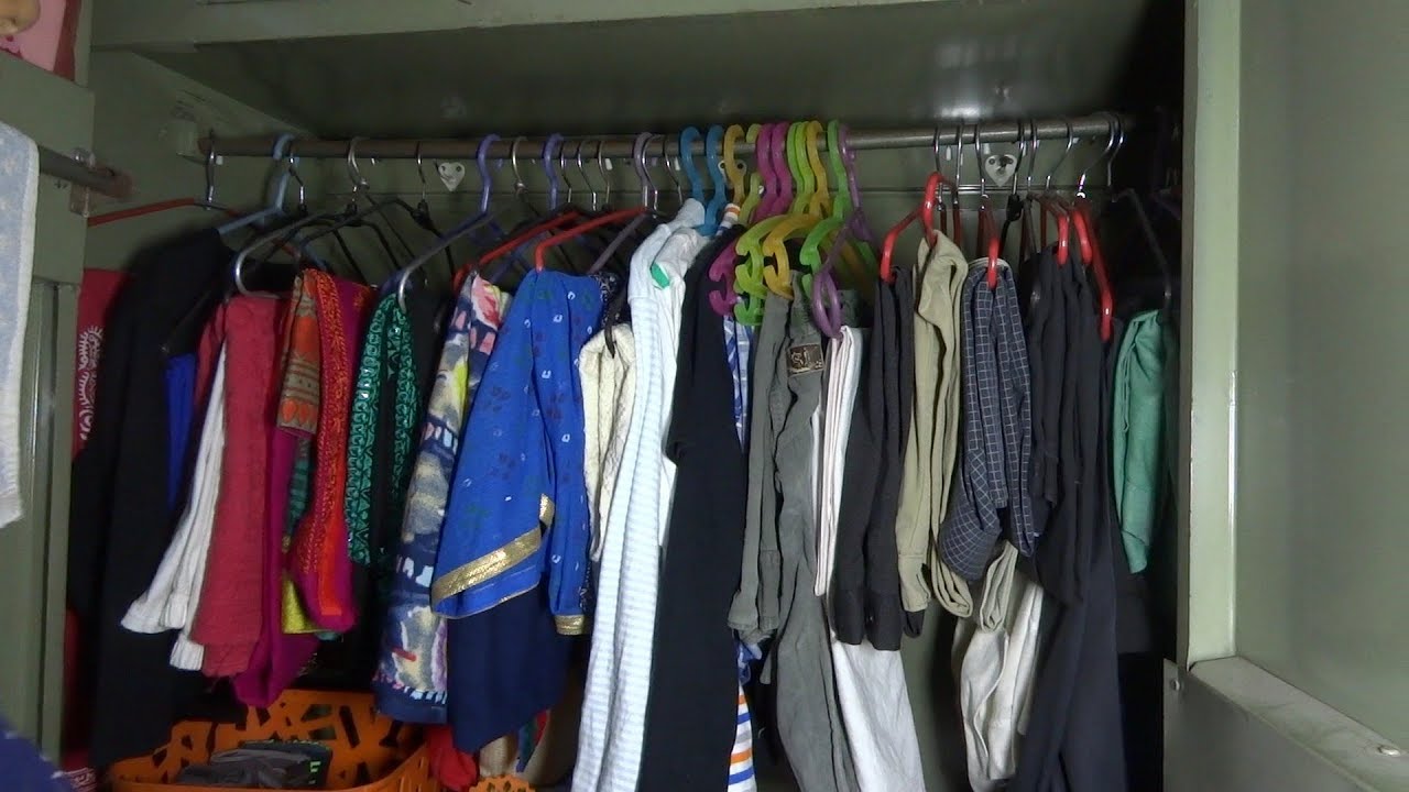 Small Indian Closet Tour, cloth organization idea in small space ...
