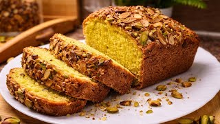 Pistachio Dry Cake | Soft & Moist Tea Time Cake Recipe 