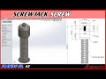Screw jack SCREW Design || SolidWorks Design || Drawing No. A3 ||