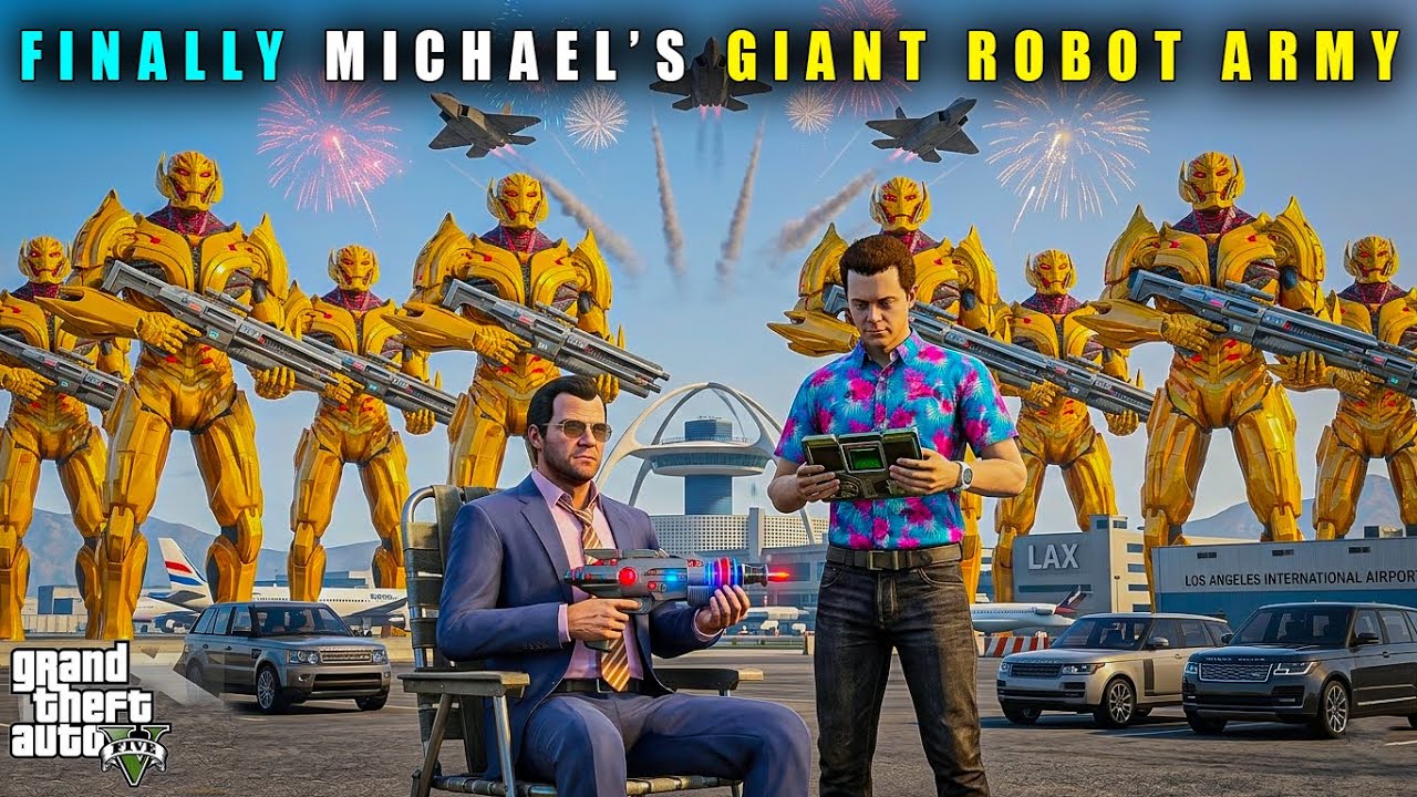 GTA 5 : FINALLY MICHAEL'S GIANT ROBOT ARMY IS READY || BB GAMING