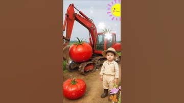 Học các loại quả cùng máy xúc #mayxuc #excavator #mayxucxinhgai