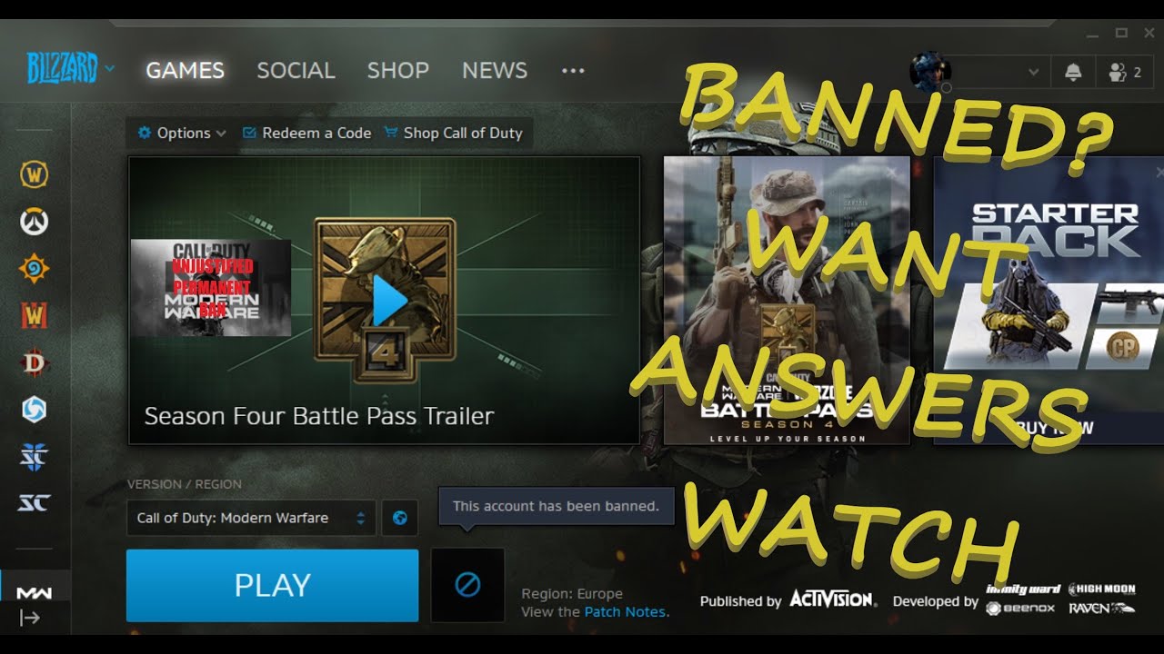 Call Of Duty Modern Warfare/Warzone Account Banned. WATCH if you WANT