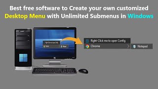 Best free software to Create your own customized Desktop Menu with Unlimited Submenus in Windows. screenshot 2