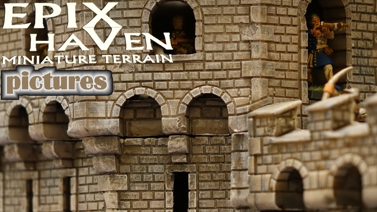 Epix Haven miniature terrain set small international teaser fortress walls and gatehouse tower