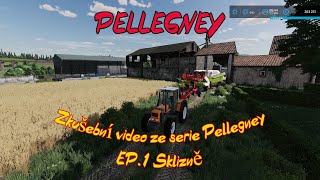 Farming Simulator 22 Pellegney  #S04E01 Zkušební video z mapy Pellegney Sklizen pšenice a sběr slámy