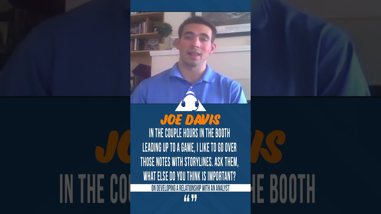 How To Build Rapport With An Analyst Joe Davis Lovesportscasting Sportscaster Advice Tips