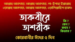 তাকবীরে তাশরীক | তাকবিরে তাশরিক পড়ার নিয়ম | Takbeer Tashrik | Allahu Akbar Allahu akbar