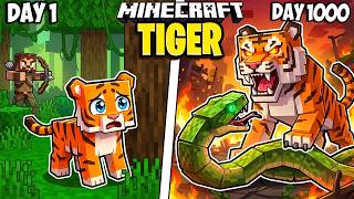 I Survived 1000 Days as a TIGER in Minecraft