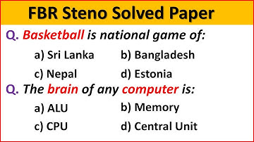 FBR Steno Solved Paper 09 March 2023 | FBR Past Papers 2023 | FBR Steno Complete Paper 09/03/2023