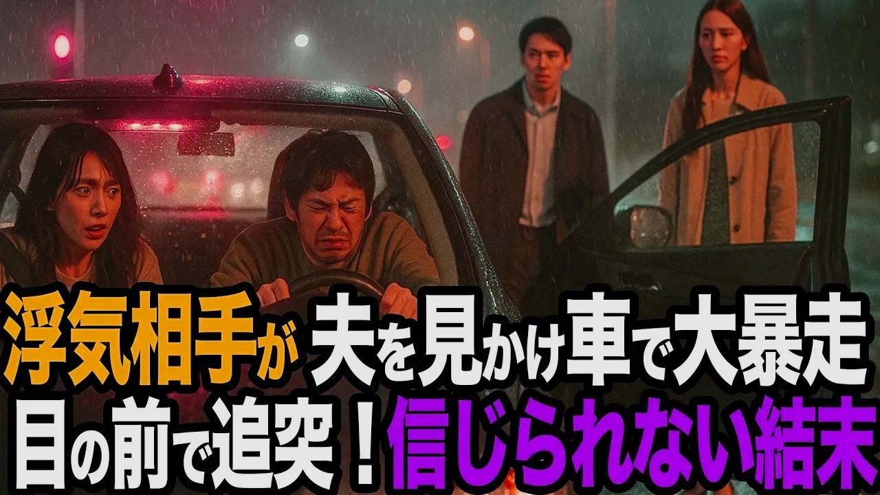 【シタ妻】【私の目の前で信じられない…】浮気相手が夫を見かけて車で大暴走ッ！そして目の前で追突ッ！そのとき夫は……信じられない結末が待っていた……【修羅場朗読】