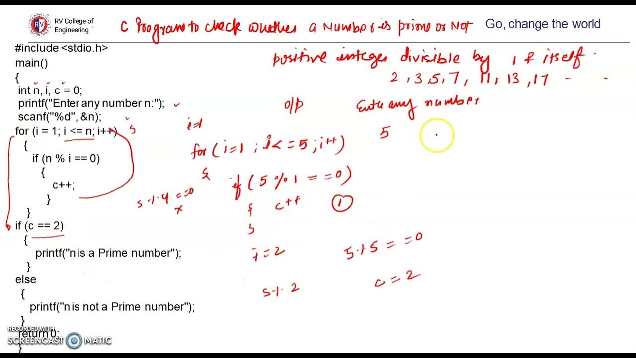 Prime no program in c youtube