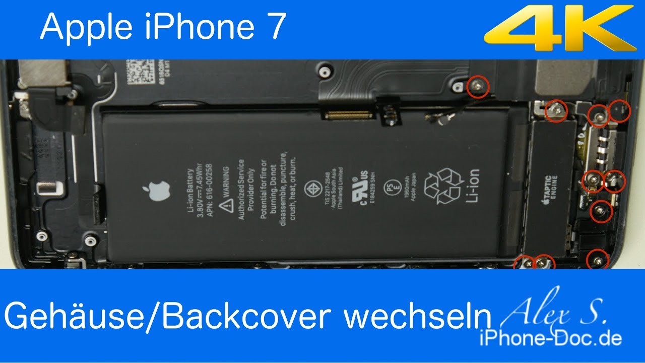 Update IPhone 7 Gehäuse, Rückseite, Backcover wechseln, tauschen, umbauen, Deutsch, reparieren