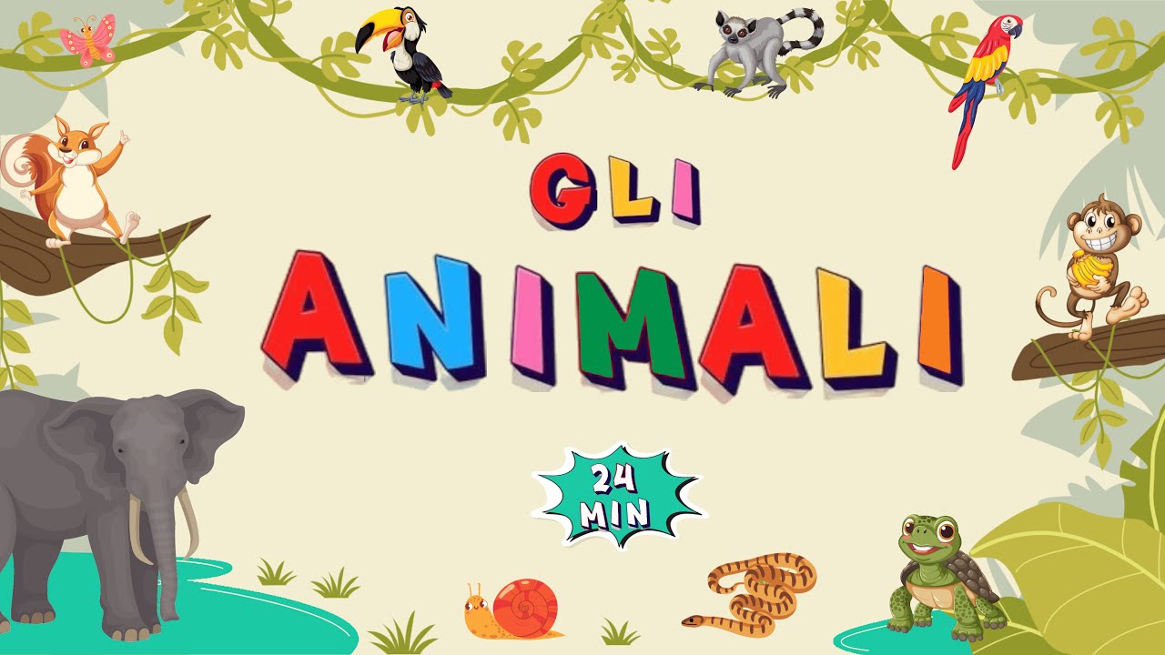 Gli animali 🐰I versi ed i nomi degli animali 🦆🐷 Animali bambini 3 - 4 anni 🦁 Gli animali per bambini