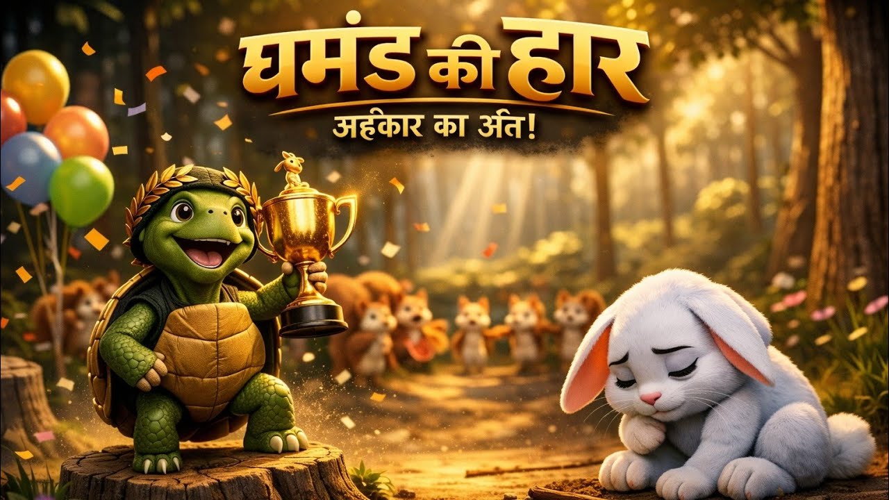 🐰 घमंडी खरगोश और समझदार कछुआ🐢 🔥 छोटे कदम, बड़ी जीत