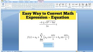 Convert Math Expression Equation in M S Word #MSWord #YouTubevideo