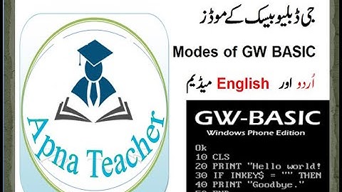 Modes of GW BASIC Lec # 2