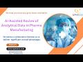 #503 SIPHACOS AI Assisted Review of Analytical Data in Pharma Manufacturing