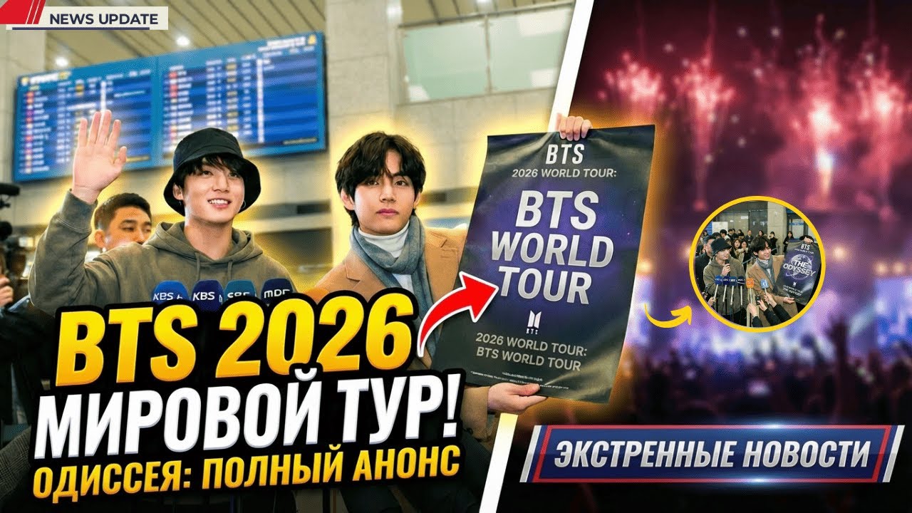 😱Чонгук и Тэхён ШОКИРОВАЛИ АРМИ — Мировой тур BTS 2026 наконец-то объявлен!💜