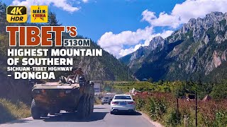 Tibet 4K mountain scenic drive thru rural roads and Tibetan mountain villages - Mt.Dongda