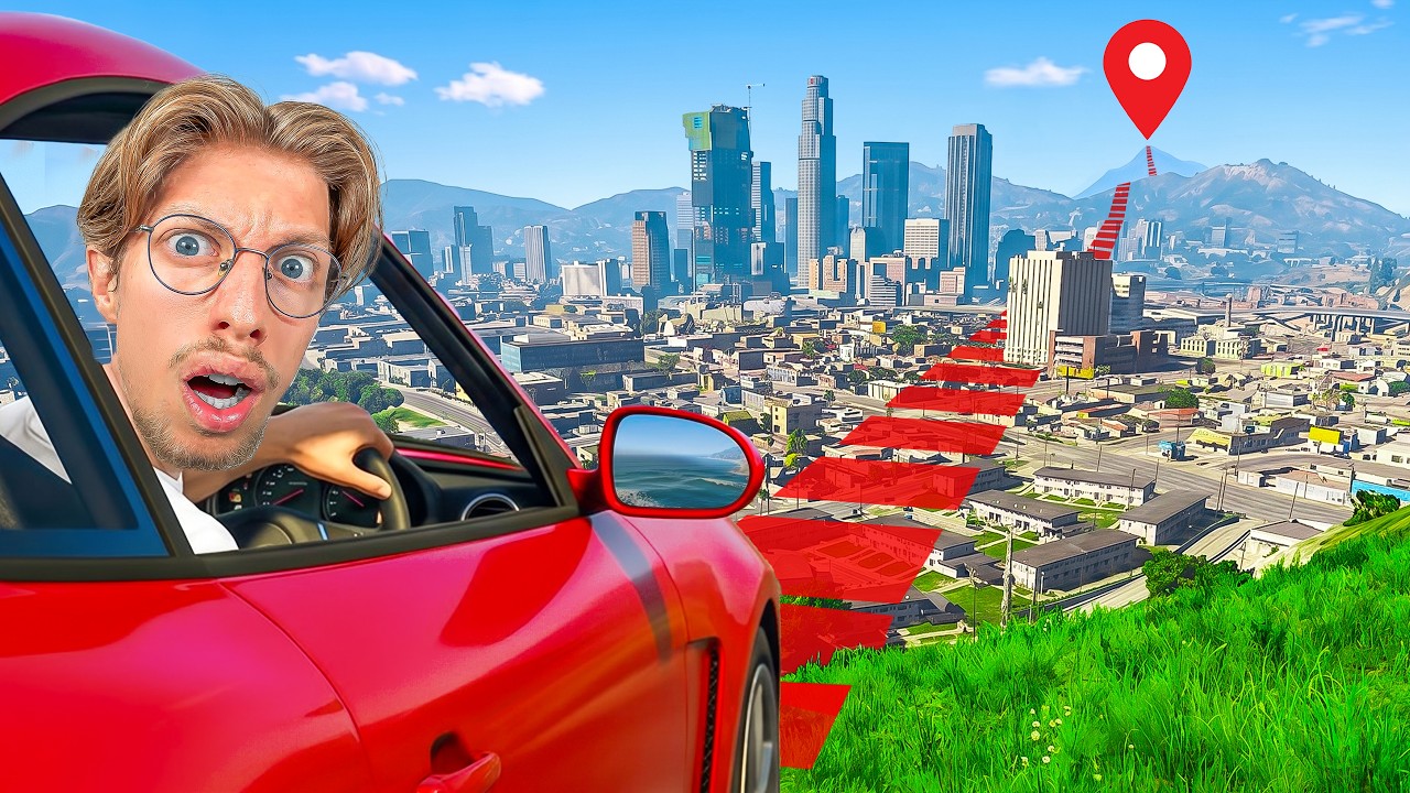 J’ai traversé la carte de GTA 5 en ligne droite Parfaite !