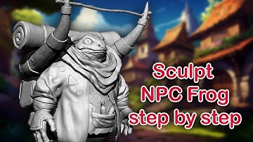 How to sculpt game NPC Frog part 7
