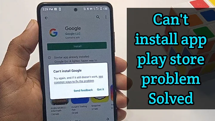 HOW TO FIX Can't Install App in Play Store - Can't install app - Fixed
