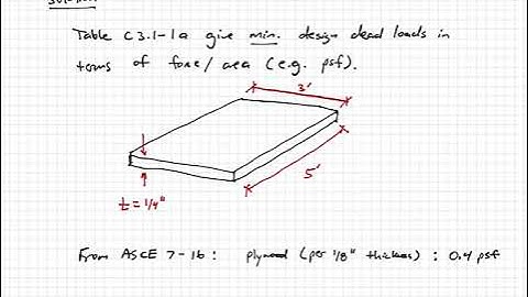Structural Analysis - Video 5:  Dead Load Example 2 (reference ASCE 7-16)