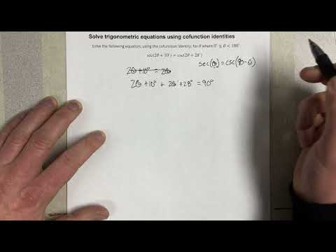 Solve trigonometric equations using cofunction identities