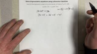 Solve trigonometric equations using cofunction identities