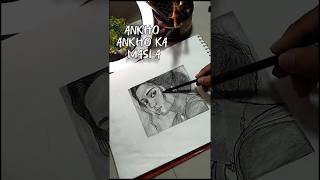 Ankho Ankho ka masla👀 || beautiful girl sketch #trending #hyperrealism #viral #art