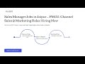Sales Manager Jobs in Jaipur — FMCG, Channel Sales &amp; Marketing Roles Hiring Now