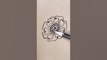 Tangle floral / Double-Zinnia / by Tricia Long #113 #shorts #zentangle #art