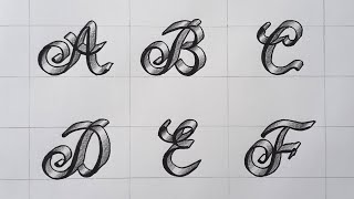 3d Drawing Calligraphy Letter A To Z / How To Draw Easy Art Capital Cursive Alphabet For Beginners