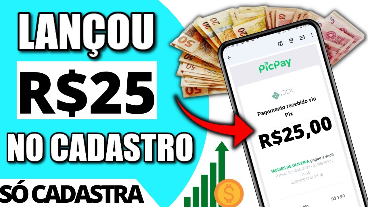 ✅Ganhar no Cadastro! R$25 SÓ CADASTRAR APP PAGANDO NO CADASTRO 2022 Via Pix (Ganhar Dinheiro Online)