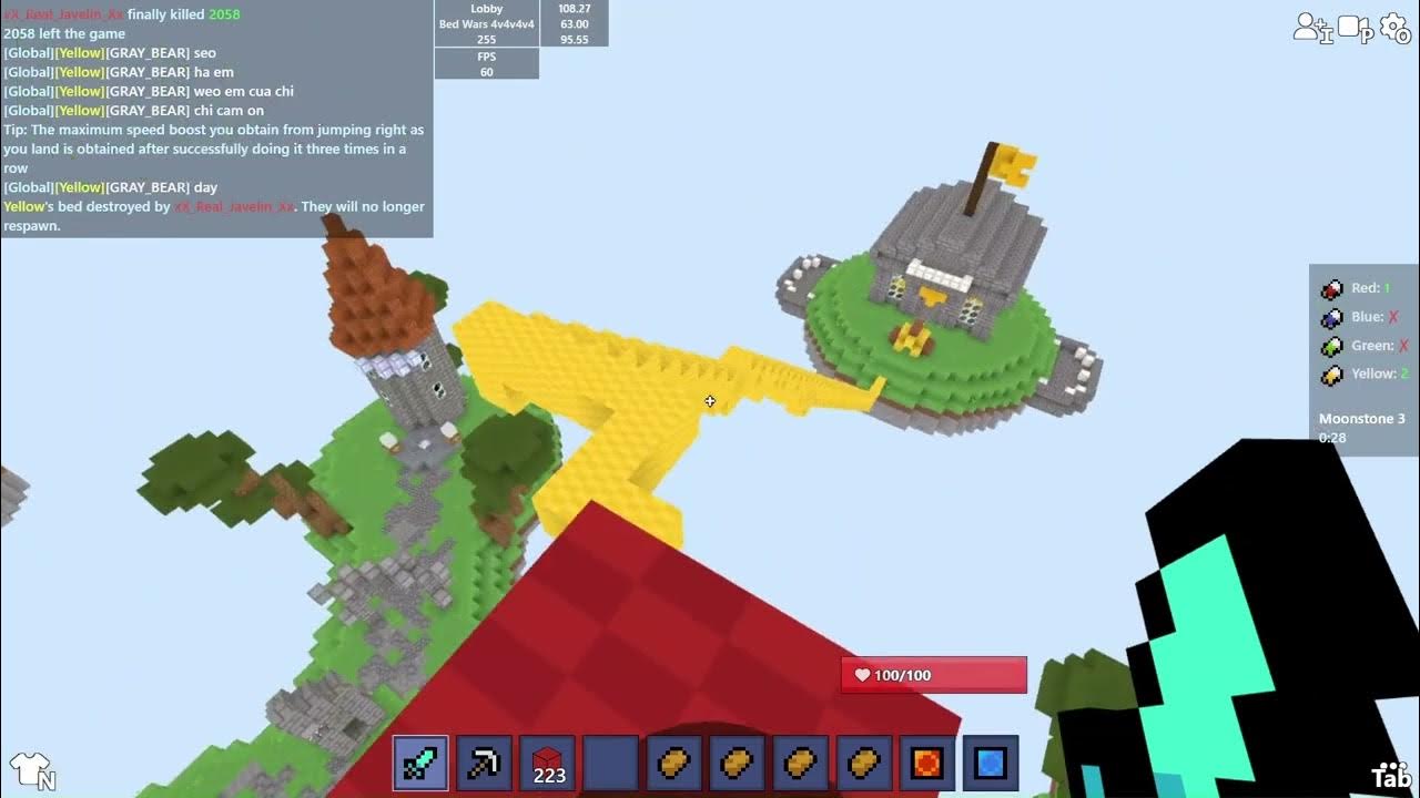 Bloxd.io Bedwars gameplay clip! What do you guys think? That green base  clutch is 🔥🔥🔥💯 : r/bloxd