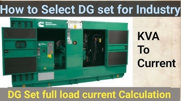 DG Set Selection | Full load current calculation of DG Set | How to select DG set for Industry | ABS