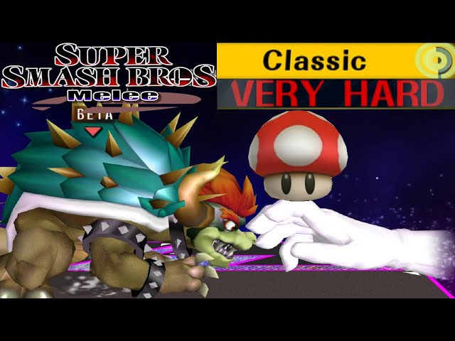 Super Smash Bros. Melee - Classic Mode Gameplay with Giant Giga Bowser  (VERY HARD) 